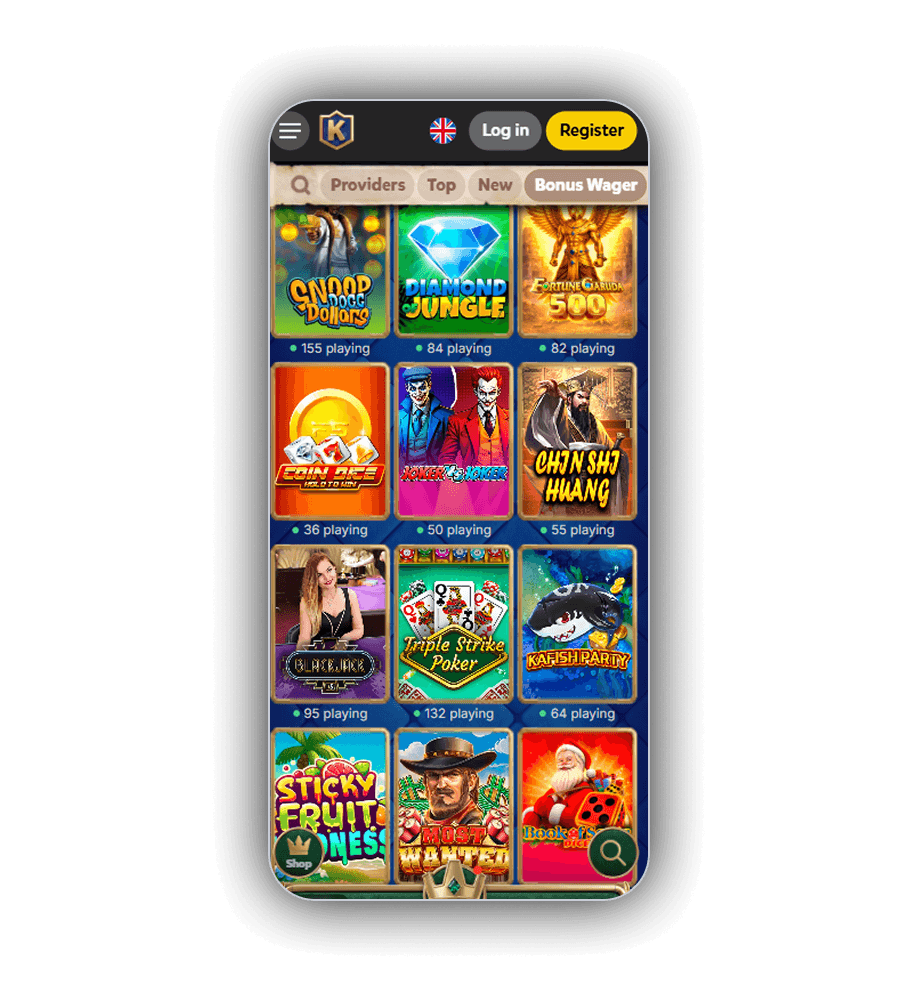 Racked slots, live tables and jackpot drops at the Kingia Casino parlour on an emerald baize under brass lamps